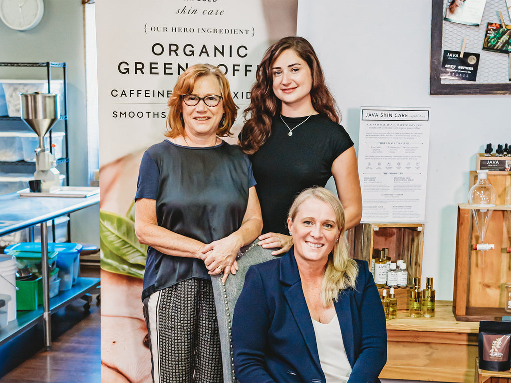 The JAVA Team - l to r Denise Drouin, Emily O'Donnell, seated - Stephanie Additon