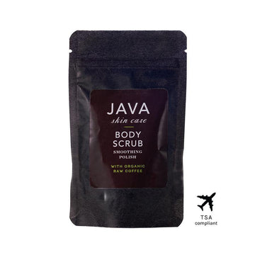 JAVA coffee bean and raw sugar Body Scrub mini in TSA compliant pouch