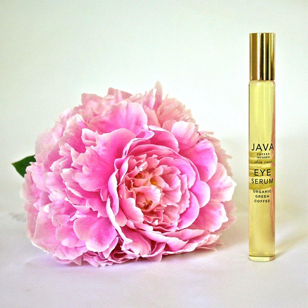 EYE SERUM displayed with beautiful flower - Java Skin Care