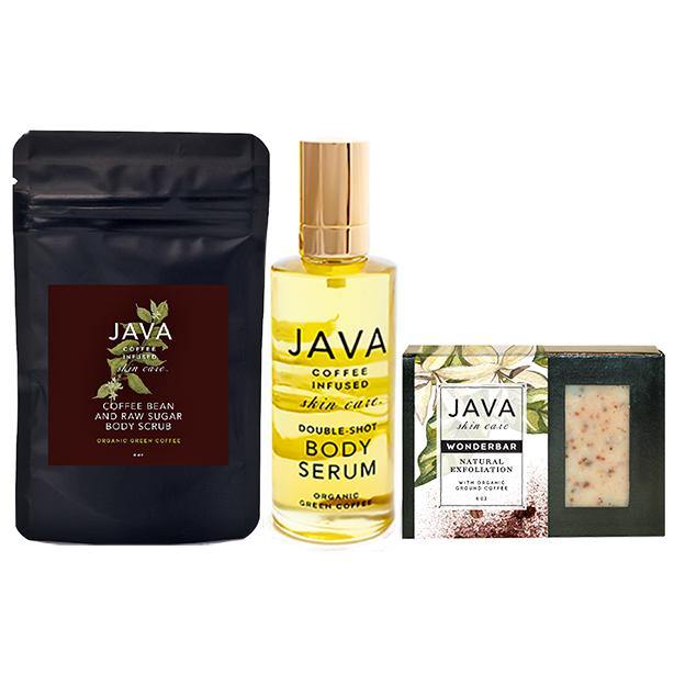 The three products contained in AT-HOME 5-STAR SPA KIT - Java Skin Care
